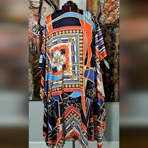(NWOT) Anna Hariri Nautical Print Kaftan Dress SZ 18 (Best Fits 16)